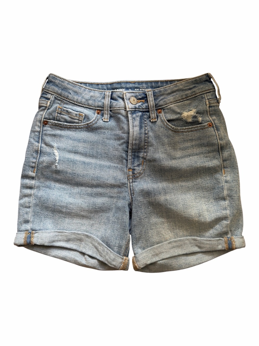 Old Navy Light Blue High Rise Denim Roll-Cuff Jean Shorts